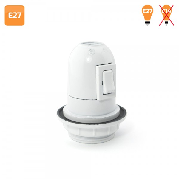 Portalámparas E27 con interruptor incorporado blanco y negro - F Bright Led