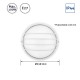 Plafón exterior circular blanco grande con rejilla 100W E27