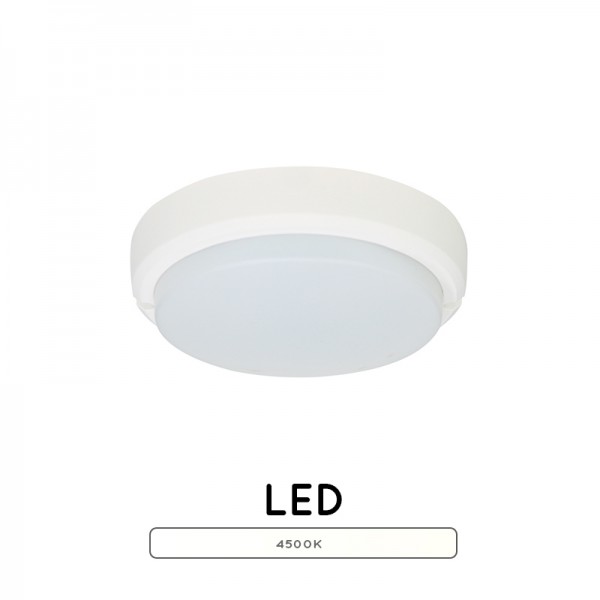 Plafón LED redondo 12W IP65 color blanco